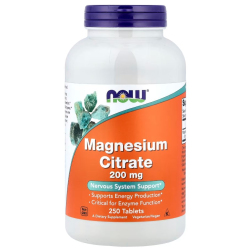 Купить NOW Foods, Цитрат магния, Magnesium Citrate, 200 мг, 250 таблеток
