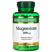 Купить Nature's Bounty, Магний, Magnesium, 500 мг, 200 таблеток в оболочке