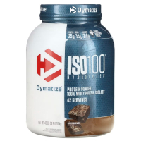 Купить Dymatize, ISO100, гидролизованный, 100% изолят сывороточного протеина, вкус брауни, 1.37 кг