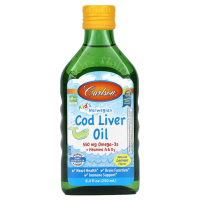 Купить Carlson, Жир печени норвежской трески, Cod Liver Oil, для детей, натуральный лимонный вкус, 250 мл (8,4 жидк. унции)
