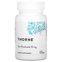 Купить Thorne, пиколинат цинка, Zinc Picolinate, 15 мг, 60 капсул