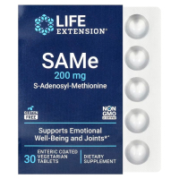 Купить Life Extension, SAMe, S-аденозилметионин, 200 мг, 30 вегетарианских таблеток