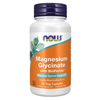 Купить NOW Foods, Магний Глицинат с Биоперином, 60 растительных капсул