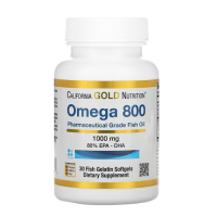 Купить California Gold Nutrition, омега 800, рыбий жир фармацевтической степени чистоты, 80% ЭПК/ДГК, в форме триглицеридов, 1000 мг, 30 рыбно-желатиновых капсул