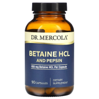 Купить Dr. Mercola, Бетаин гидрохлорид и пепсин, 650 мг, 90 капсул