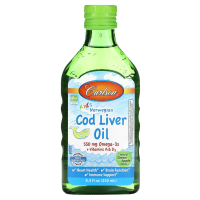 Купить Carlson, Масло печени дикой норвежской трески, для детей, Kids Cod Liver Oil, натуральное зеленое яблоко, 250 мл (8,4 жидк. унции)