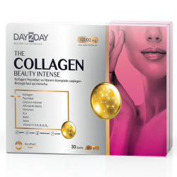 Купить DAY2DAY Collagen Beauty Intense, Коллаген для кожи, волос и ногтей, вкус клубника, 30 пакетиков