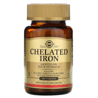 Купить Solgar, хелатное железо, Chelated Iron, 100 таблеток