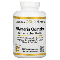 Купить California Gold Nutrition, Silymarin complex, Cилимариновый комплекс, 360 капсул