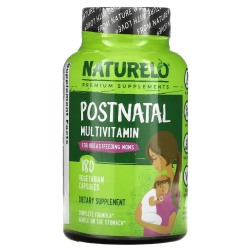 Купить NATURELO, Postnatal Multivitamin for Breastfeeding Moms, мультивитамины для послеродового периода для кормящих мам, 180 вегетарианских капсул