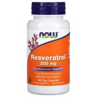 Купить NOW Foods, Resveratrol, Ресвератрол, 200 мг, 60 растительных капсул