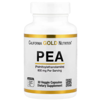 Купить California Gold Nutrition, PEA, ПЭА (пальмитоилэтаноламид), 30 вегетарианских капсул
