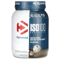 Купить Dymatize, ISO100, гидролизованный, 100% изолят сывороточного протеина, печенье и сливки, 620 г