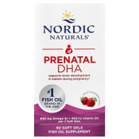 Купить Nordic Naturals, Пренатальная ДГК, Prenatal DHA, клубничный вкус, 90 капсул