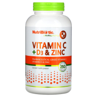Купить NutriBiotic, витамины C + D3 и цинк, Vitamin C+D3 Zinc, 250 капсул