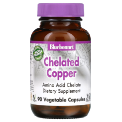 Купить Bluebonnet Nutrition, Chelated Copper, Хелатная медь, 90 капсул