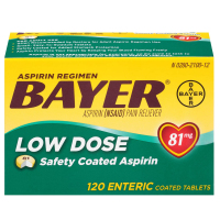 Купить Аспириновая схема Bayer, Таблетки, покрытые кишечнорастворимой оболочкой, 81 мг, болеутоляющее/лихорадочное средство, 120 шт.