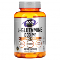 Купить NOW Foods, Sports, L-глутамин, двойная сила, 1000 мг, 120 вегетарианских капсул