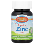 Carlson, Kids Chewable Zinc, жевательный цинк для детей, ягодная смесь, 5 мг, 42 таблетки